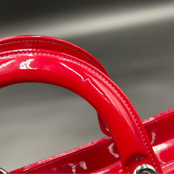Lady Dior Red Patent Leather (Large) - Picture 6 of 16